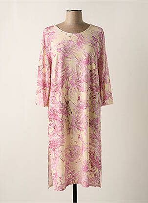 Robe mi-longue coupe fluide manches 3/4 violet FRIDA MADÉ femme