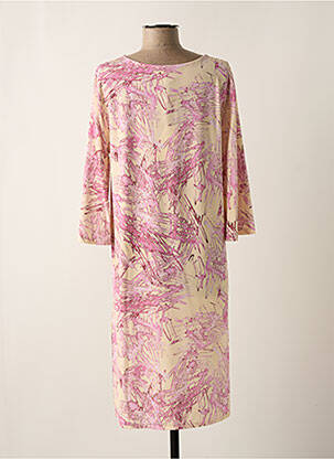 Robe mi-longue coupe fluide manches 3/4 violet FRIDA MADÉ femme