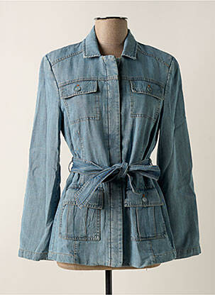 Veste casual epaulette bleu ANGELA DAVIS femme
