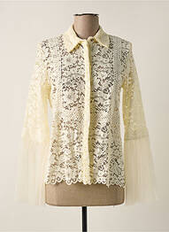 Chemisier coupe cintrée manches longues beige ANGELA DAVIS femme