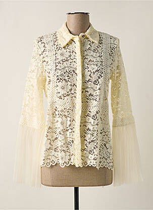 Chemisier coupe cintrée manches longues beige ANGELA DAVIS femme