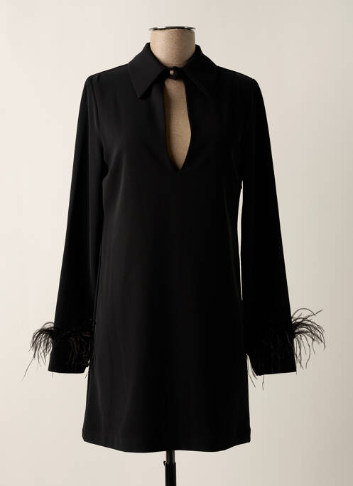 Robe courte manches longues manches longues noir ANGELA DAVIS femme
