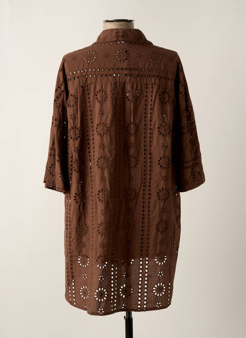 Tunique manches courtes marron LUMINA femme