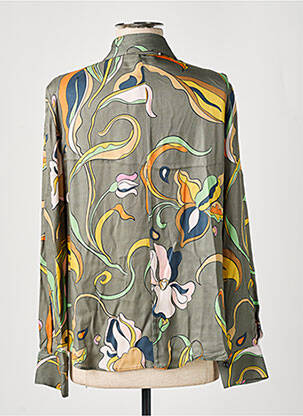 Blouse tissage popeline manches longues vert DIANA GALLESI femme