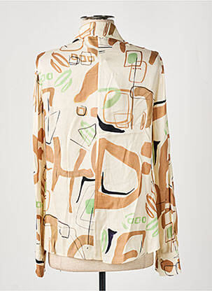 Blouse tissage popeline manches longues beige DIANA GALLESI femme
