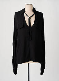 Blouse manches longues manches longues noir LUMINA femme
