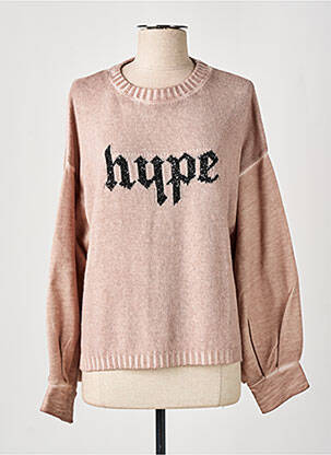 Pull coupe droite manches longues rose ANGELA DAVIS femme