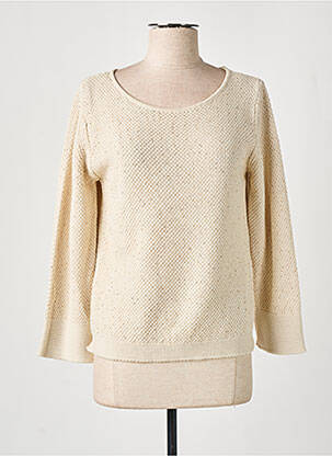 Pull coupe droite manches longues beige FRIDA MADÉ femme