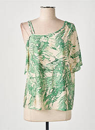 Top stretch manches courtes vert FRIDA MADÉ femme