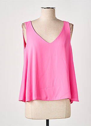 Top coupe fluide sans manche rose CARLA MONTANARINI femme