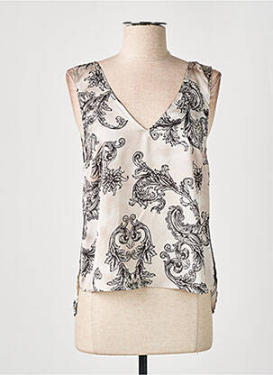 Top coupe fluide sans manche beige ANGELA DAVIS femme