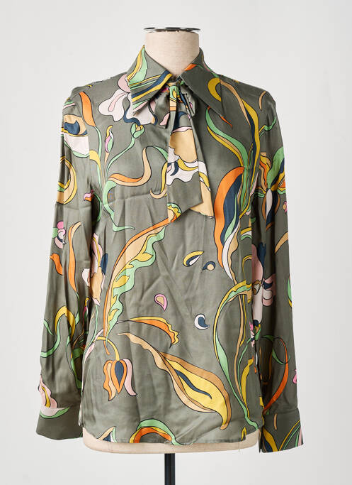 Blouse imprimé fantaisie manches longues vert DIANA GALLESI femme