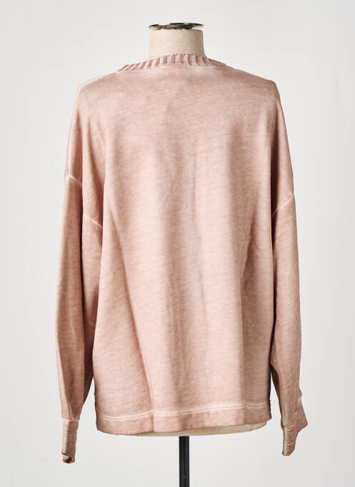 Pull tissage chiné manches longues rose ANGELA DAVIS femme