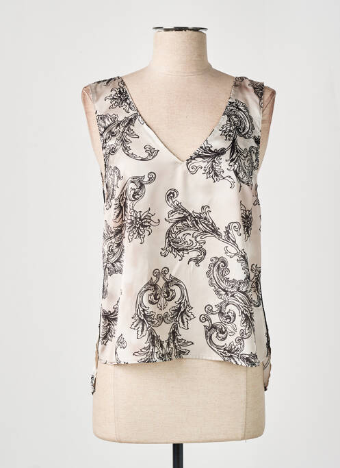 Top coupe fluide sans manche beige ANGELA DAVIS femme