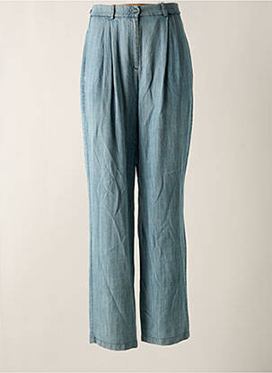 Pantalon droit taille à pinces taille haute bleu ANGELA DAVIS femme