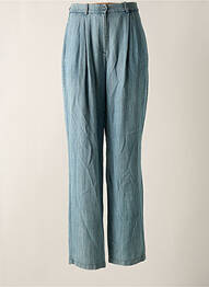 Pantalon droit taille à pinces taille haute bleu ANGELA DAVIS femme