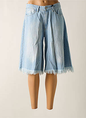 Bermuda taille haute taille haute bleu LUMINA femme