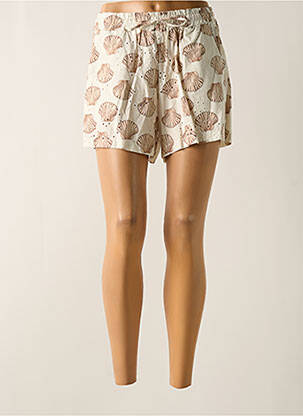 Short coupe droite taille haute marron LUMINA femme