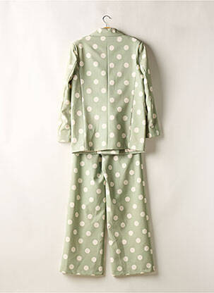 Ensemble pantalon fermeture boutonnée sur le devant vert LUMINA femme