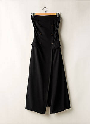 Robe longue coupe évasée sans manche noir ANGELA DAVIS femme