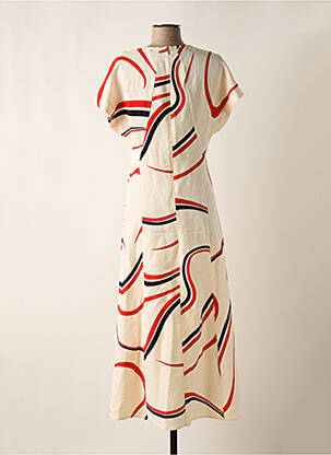 Robe longue beige TOMMY HILFIGER femme