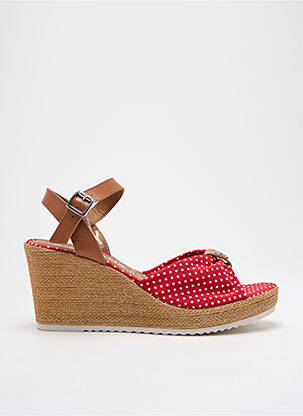 Sandales/nu pieds tissage satiné talon de 7 à 9cm rouge TAMARIS femme