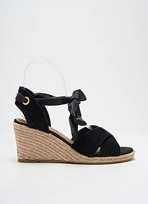 Espadrilles tissage satiné talon de 4 à 6cm noir TAMARIS femme