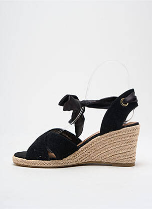 Espadrilles tissage satiné talon de 4 à 6cm noir TAMARIS femme