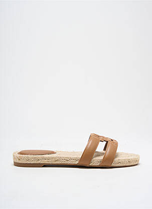 Espadrilles tissage satiné talon plat jusqu'à 3cm marron TOMMY HILFIGER femme