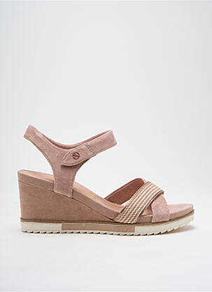 Sandales/nu pieds tissage satiné talon de 4 à 6cm rose TAMARIS femme