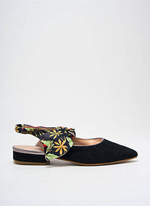 Sandales/nu pieds tissage satiné talon plat jusqu'à 3cm noir EMILIE KARSTON femme