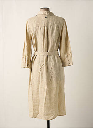 Robe mi-longue manches 3/4 manches 3/4 beige STREET ONE femme