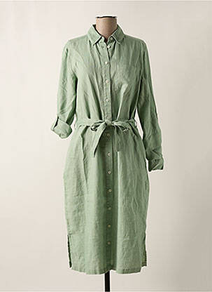 Robe mi-longue manches longues manches longues vert CECIL femme