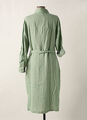Robe mi-longue manches longues manches longues vert CECIL femme