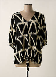 Blouse manches 3/4 manches 3/4 noir GEISHA femme