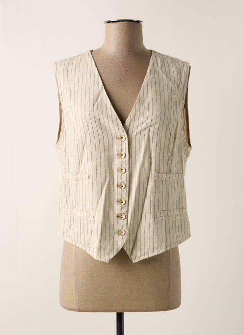 Gilet sans manche beige GEISHA pour femme