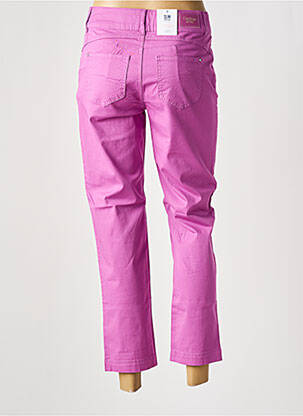 Pantalon 7/8 fermeture zippée sous rabat boutonné violet C'EST BEAU LA VIE femme