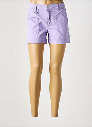 Short fermeture zippée sous rabat boutonné violet C'EST BEAU LA VIE femme