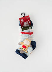 Chaussettes bleu MERRY CHRISMAS pour fille seconde vue