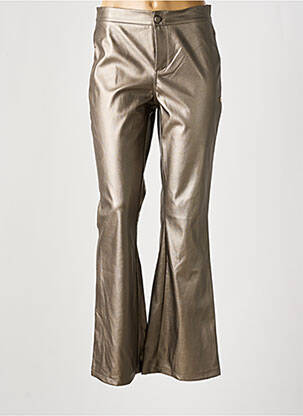 Pantalon flare fermeture zippée sous rabat boutonné argent LES TROPEZIENNES femme