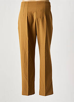 Pantalon 7/8 fermeture zippée sous rabat boutonné marron AMY&CLO femme