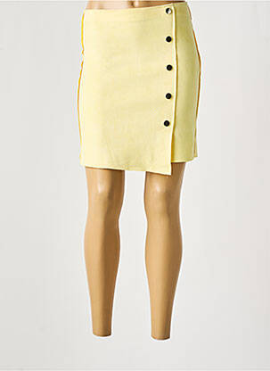 Jupe courte coupe droite jaune H F WOMAN COLLECTION femme
