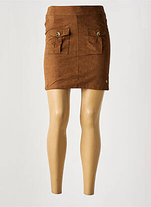 Jupe courte poches marron LES TROPEZIENNES femme