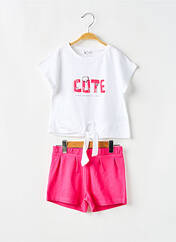 Ensemble short rose MINI BOL pour fille seconde vue