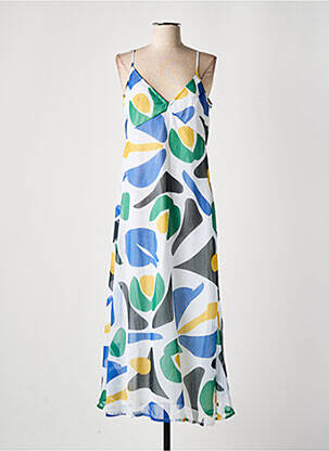 Robe longue imprimé fantaisie fines bretelles blanc LES TROPEZIENNES PAR M.BELARBI femme