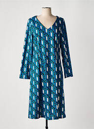 Robe mi-longue imprimé fantaisie manches longues bleu SWEET MISS femme