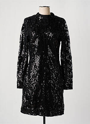 Robe mi-longue manches longues manches longues noir REALTY femme