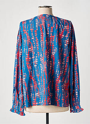 Chemisier imprimé fantaisie manches longues bleu BY ONE femme