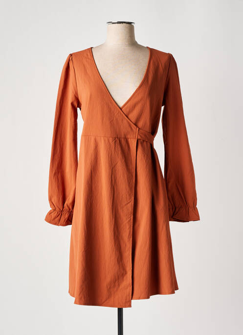 Robe mi-longue marron LILIE ROSE pour femme