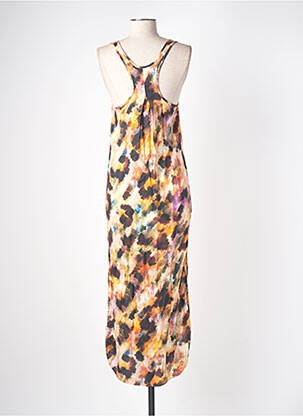 Robe longue imprimé fantaisie sans manche orange MAEVY femme
